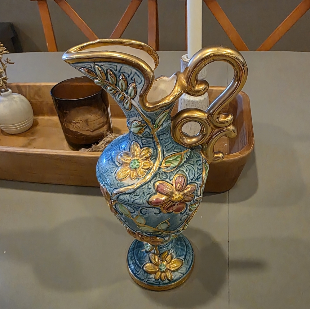 Hubert Bequet Pottery Vase Floral